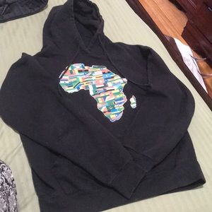 Pullover hoodie with The African continent design